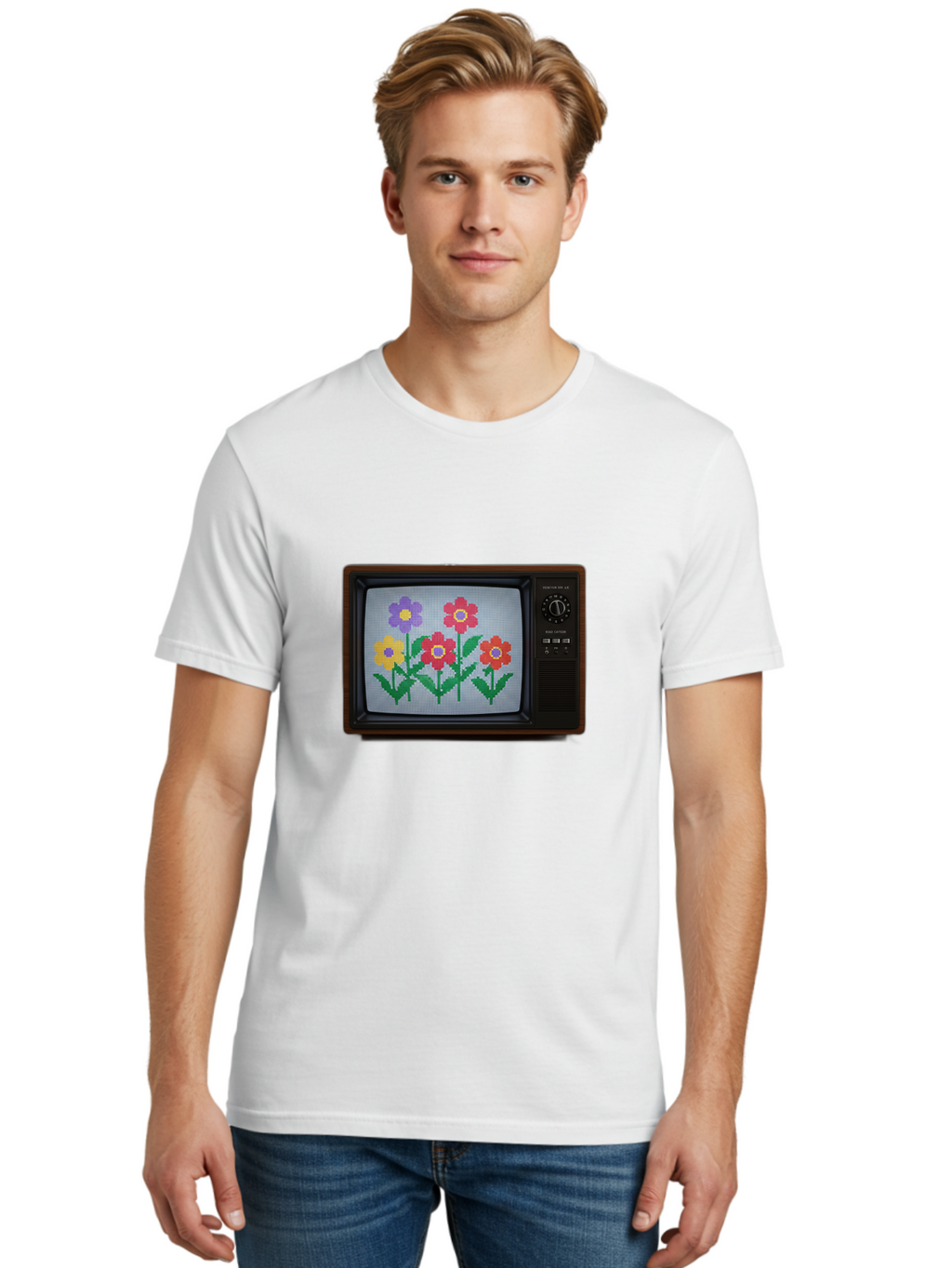 Flowers-Tv Men'S Graphic Tee, 100% Cotton, Comfortable Casual Summer Wear, Machine Washable, Vintage Camera, Old Camera, Antique Camera, Black Camera, Classic Photography, Photography Equipment, Nostalgic Device, Film Camera, Camera Art Bak613
