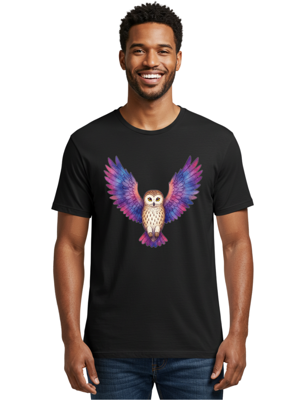 Flying-Owl-1 Men'S Graphic Tee, 100% Cotton, Comfortable Casual Summer Wear, Machine Washable, Vintage Camera, Old Camera, Antique Camera, Black Camera, Classic Photography, Photography Equipment, Nostalgic Device, Film Camera, Camera Art Bak615