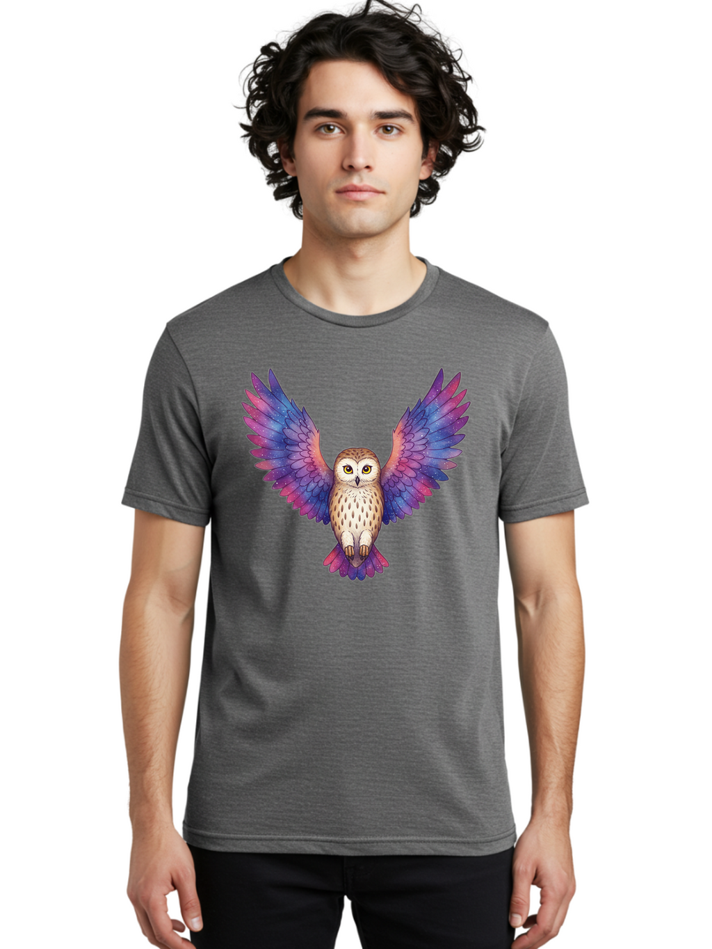 Flying-Owl-1 Men'S Graphic Tee, 100% Cotton, Comfortable Casual Summer Wear, Machine Washable, Vintage Camera, Old Camera, Antique Camera, Black Camera, Classic Photography, Photography Equipment, Nostalgic Device, Film Camera, Camera Art Bak615