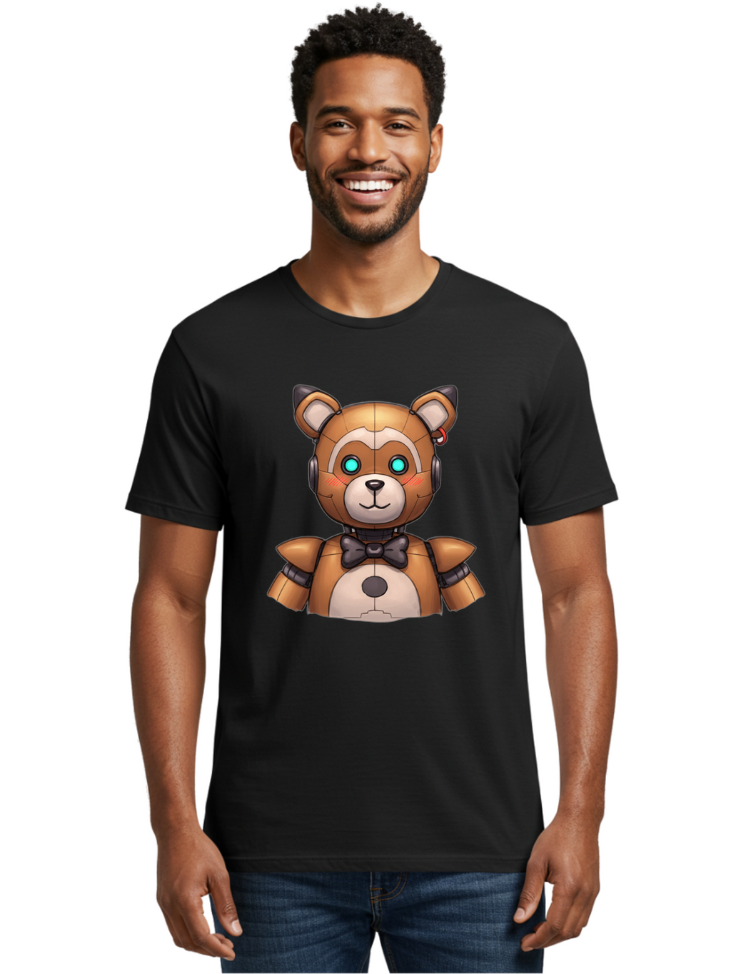 Fnaf-Freddy Men'S Graphic Tee, 100% Cotton, Comfortable Casual Summer Wear, Machine Washable, Vintage Camera, Old Camera, Antique Camera, Black Camera, Classic Photography, Photography Equipment, Nostalgic Device, Film Camera, Camera Art Bak617