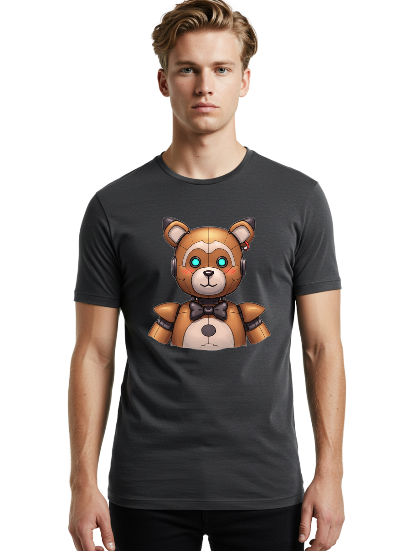 Fnaf-Freddy Men'S Graphic Tee, 100% Cotton, Comfortable Casual Summer Wear, Machine Washable, Vintage Camera, Old Camera, Antique Camera, Black Camera, Classic Photography, Photography Equipment, Nostalgic Device, Film Camera, Camera Art Bak617