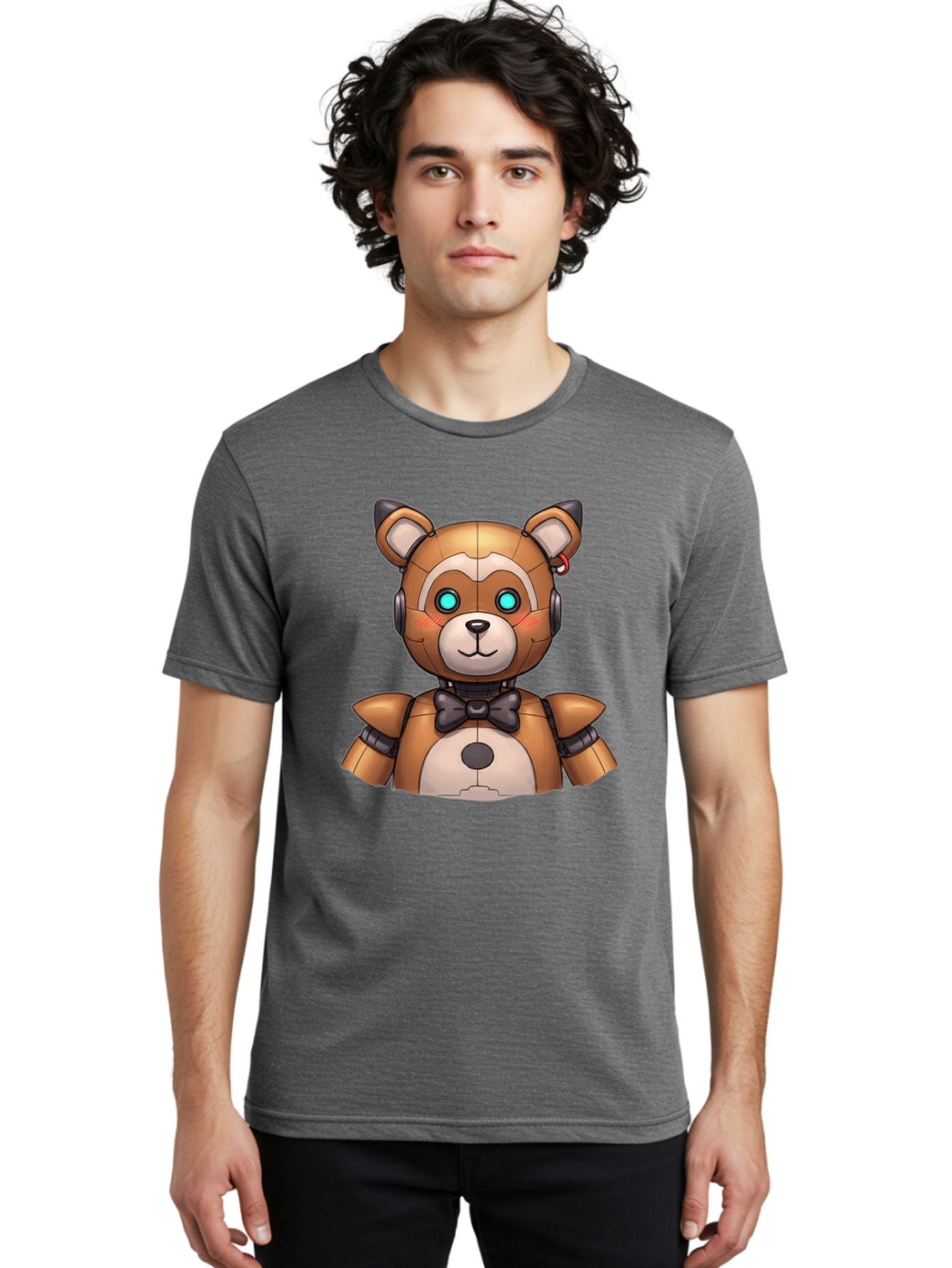 Fnaf-Freddy Men'S Graphic Tee, 100% Cotton, Comfortable Casual Summer Wear, Machine Washable, Vintage Camera, Old Camera, Antique Camera, Black Camera, Classic Photography, Photography Equipment, Nostalgic Device, Film Camera, Camera Art Bak617