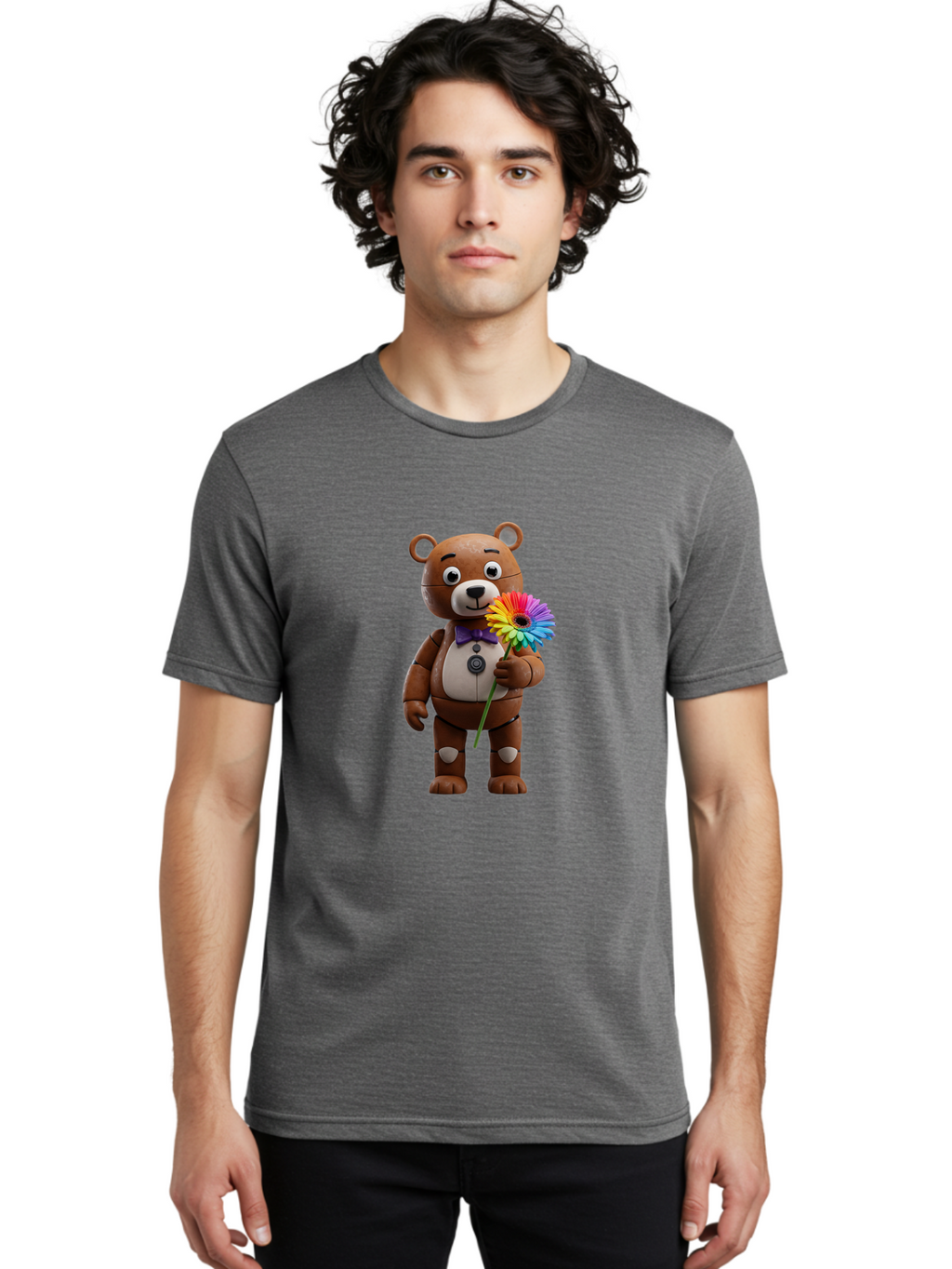 Fnaf-Teddy Men'S Graphic Tee, 100% Cotton, Comfortable Casual Summer Wear, Machine Washable, Vintage Camera, Old Camera, Antique Camera, Black Camera, Classic Photography, Photography Equipment, Nostalgic Device, Film Camera, Camera Art Bak620