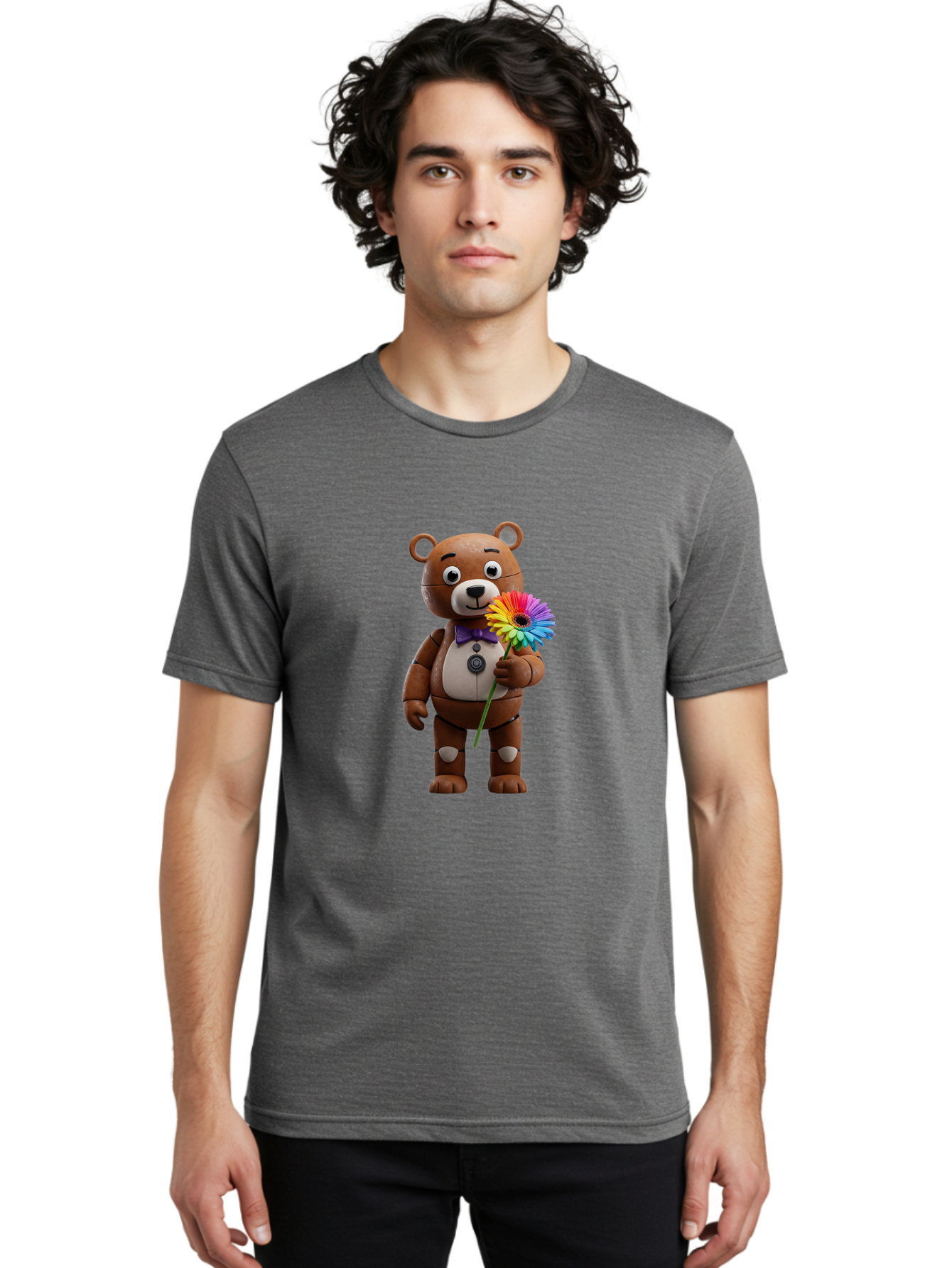 Fnaf-Teddy Men'S Graphic Tee, 100% Cotton, Comfortable Casual Summer Wear, Machine Washable, Vintage Camera, Old Camera, Antique Camera, Black Camera, Classic Photography, Photography Equipment, Nostalgic Device, Film Camera, Camera Art Bak620
