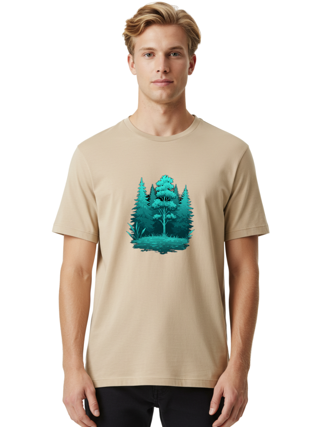 Forest-Trees Men'S Graphic Tee, 100% Cotton, Comfortable Casual Summer Wear, Machine Washable, Vintage Camera, Old Camera, Antique Camera, Black Camera, Classic Photography, Photography Equipment, Nostalgic Device, Film Camera, Camera Art Bak621