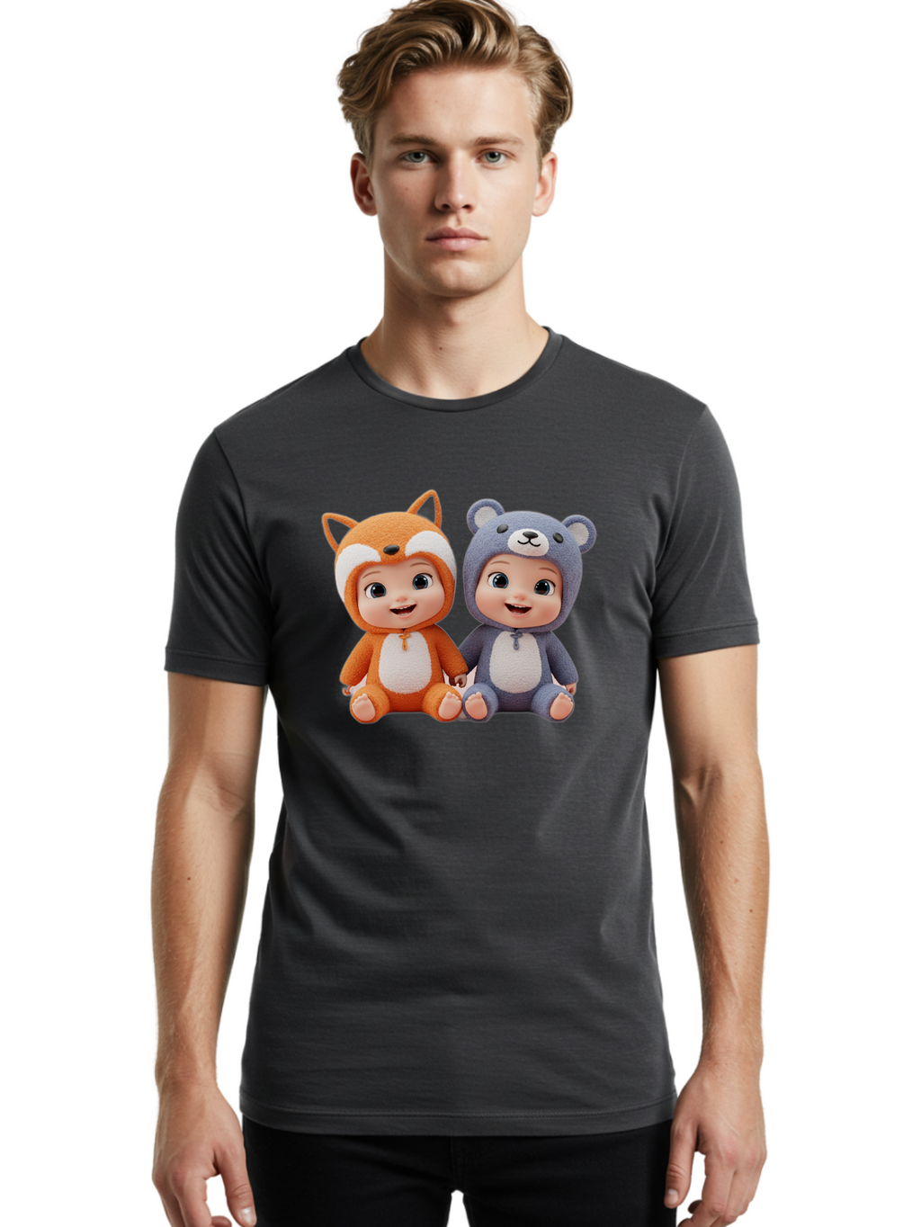 Fox-And-Bear-Babies Men'S Graphic Tee, 100% Cotton, Comfortable Casual Summer Wear, Machine Washable, Vintage Camera, Old Camera, Antique Camera, Black Camera, Classic Photography, Photography Equipment, Nostalgic Device, Film Camera, Bak623