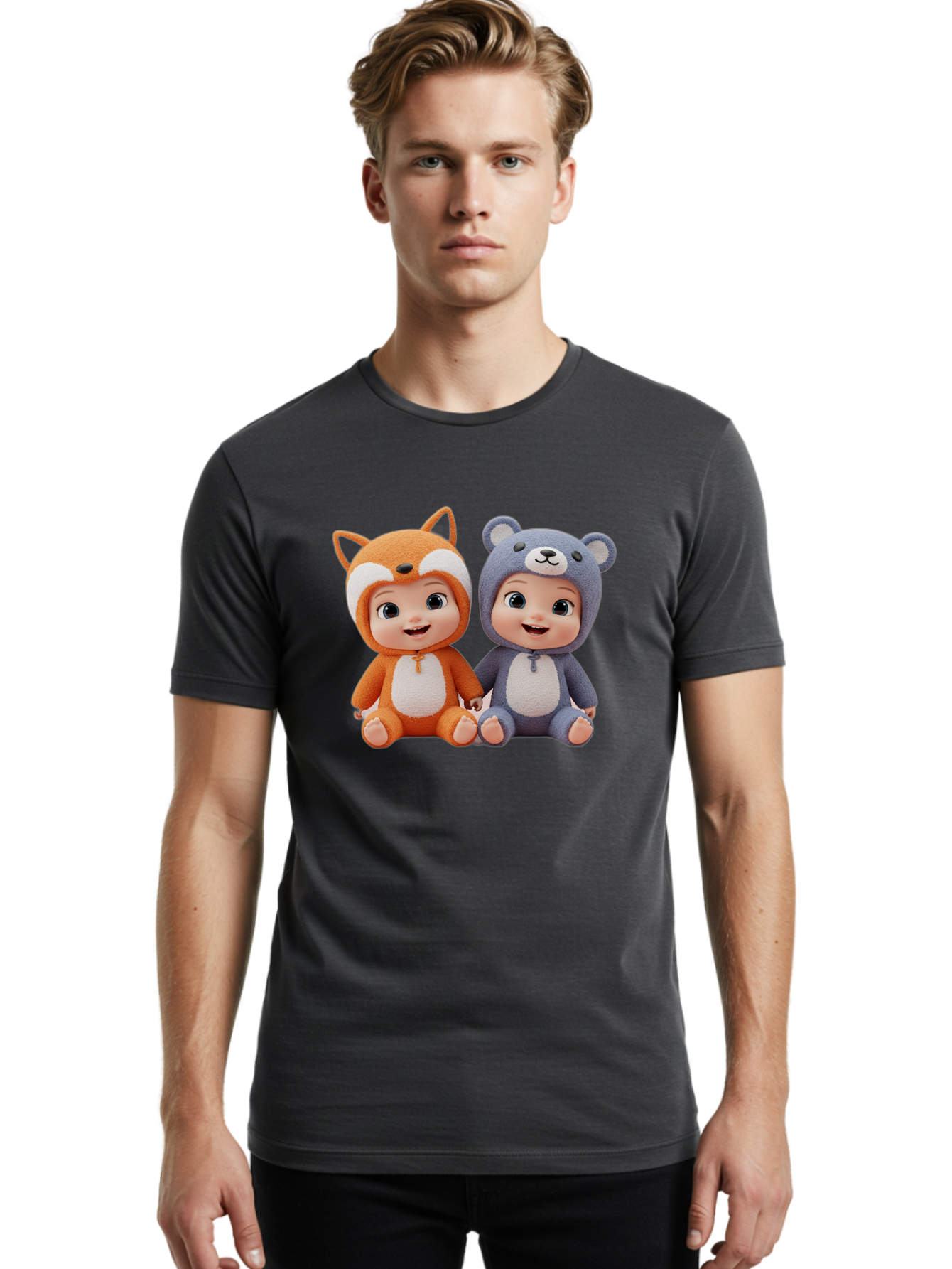 Fox-And-Bear-Babies Men'S Graphic Tee, 100% Cotton, Comfortable Casual Summer Wear, Machine Washable, Vintage Camera, Old Camera, Antique Camera, Black Camera, Classic Photography, Photography Equipment, Nostalgic Device, Film Camera, Bak623