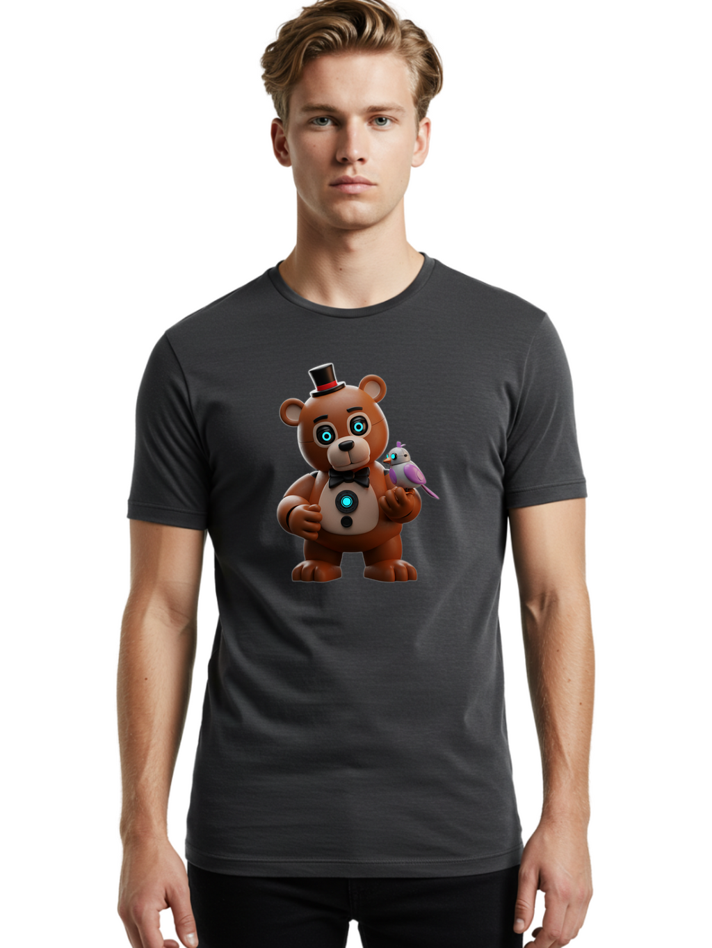 Freddy-Fazbear-2 Men'S Graphic Tee, 100% Cotton, Comfortable Casual Summer Wear, Machine Washable, Vintage Camera, Old Camera, Antique Camera, Black Camera, Classic Photography, Photography Equipment, Nostalgic Device, Film Camera, Camera Art Bak630