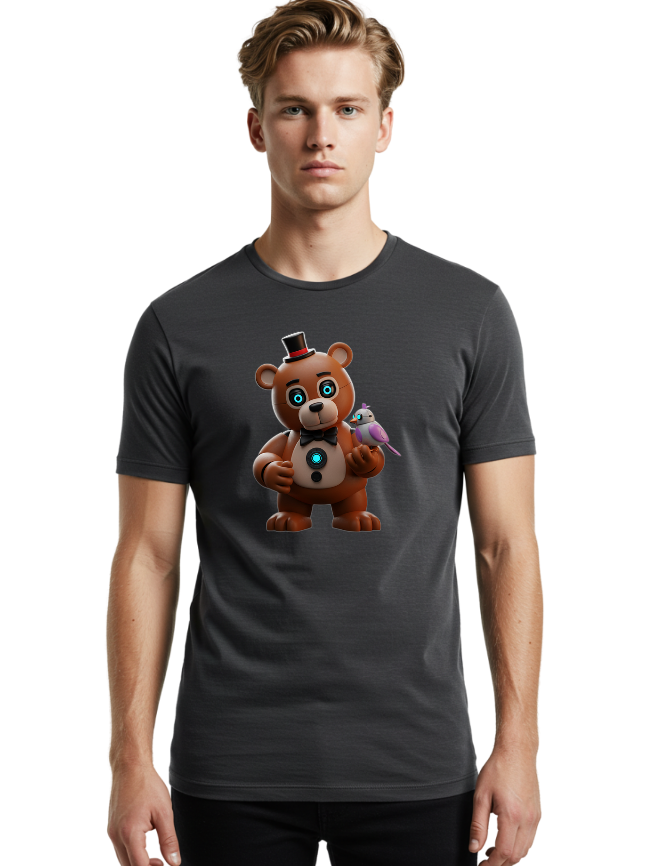 Freddy-Fazbear-2 Men'S Graphic Tee, 100% Cotton, Comfortable Casual Summer Wear, Machine Washable, Vintage Camera, Old Camera, Antique Camera, Black Camera, Classic Photography, Photography Equipment, Nostalgic Device, Film Camera, Camera Art Bak630