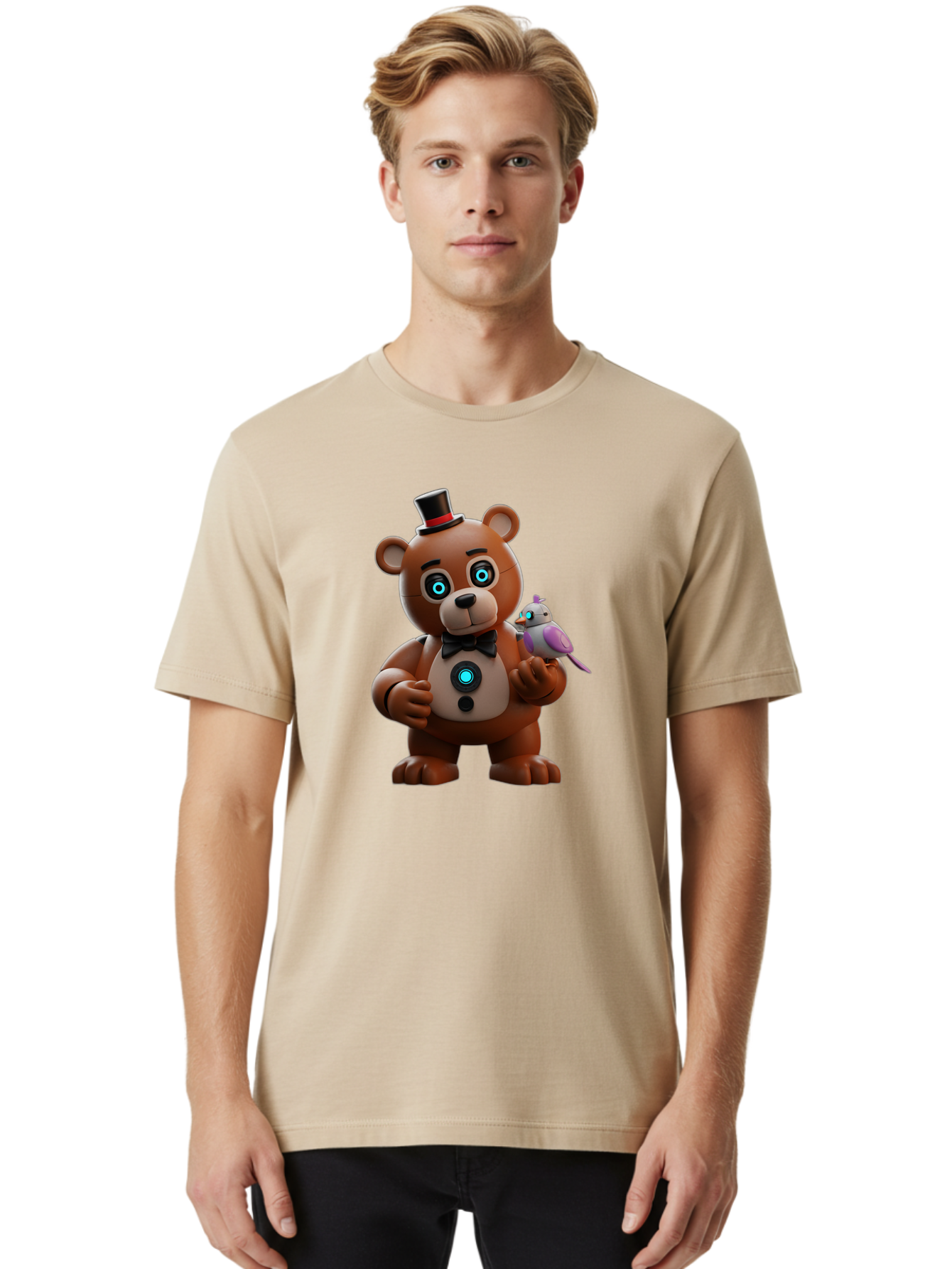 Freddy-Fazbear-2 Men'S Graphic Tee, 100% Cotton, Comfortable Casual Summer Wear, Machine Washable, Vintage Camera, Old Camera, Antique Camera, Black Camera, Classic Photography, Photography Equipment, Nostalgic Device, Film Camera, Camera Art Bak630