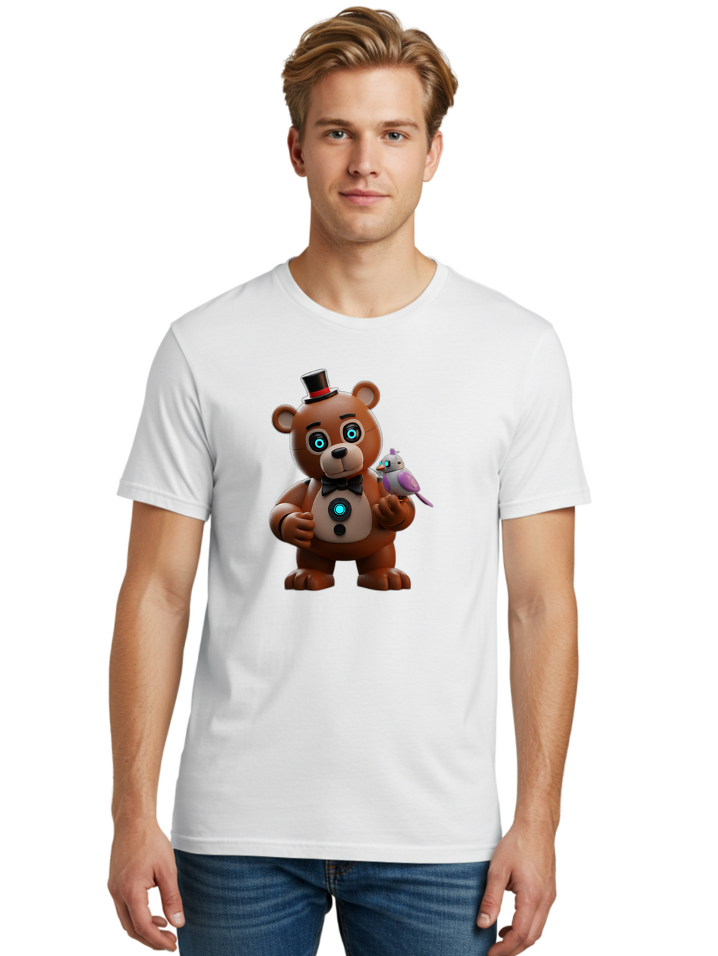 Freddy-Fazbear-2 Men'S Graphic Tee, 100% Cotton, Comfortable Casual Summer Wear, Machine Washable, Vintage Camera, Old Camera, Antique Camera, Black Camera, Classic Photography, Photography Equipment, Nostalgic Device, Film Camera, Camera Art Bak630
