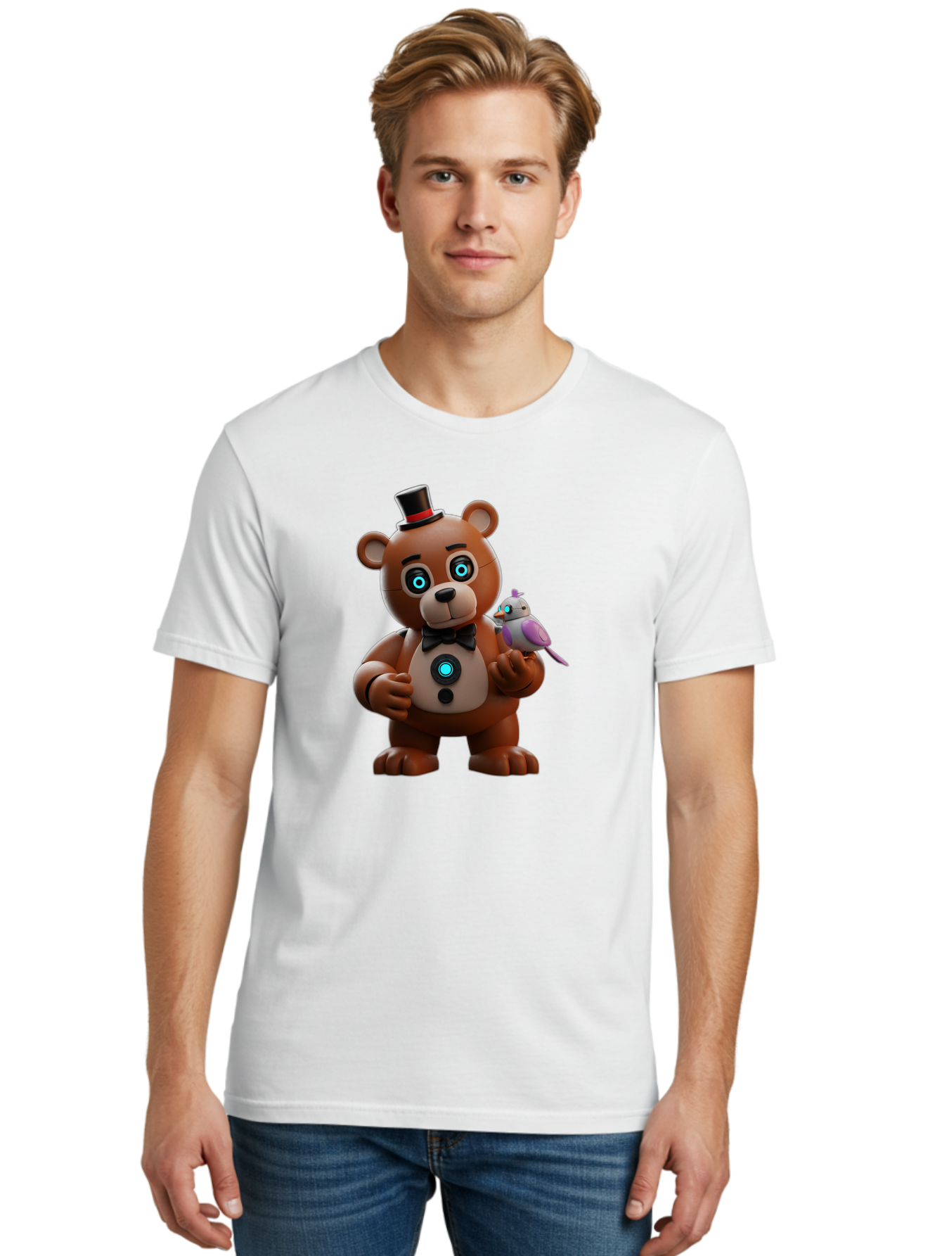 Freddy-Fazbear-2 Men'S Graphic Tee, 100% Cotton, Comfortable Casual Summer Wear, Machine Washable, Vintage Camera, Old Camera, Antique Camera, Black Camera, Classic Photography, Photography Equipment, Nostalgic Device, Film Camera, Camera Art Bak630
