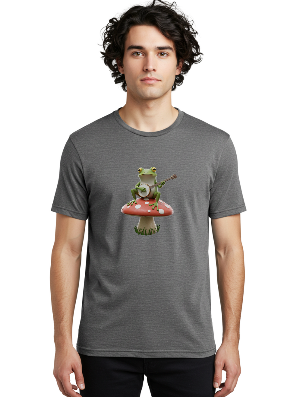 Frog-Playing-Banjo Men'S Graphic Tee, 100% Cotton, Comfortable Casual Summer Wear, Machine Washable, Vintage Camera, Old Camera, Antique Camera, Black Camera, Classic Photography, Photography Equipment, Nostalgic Device, Film Camera, Bak636