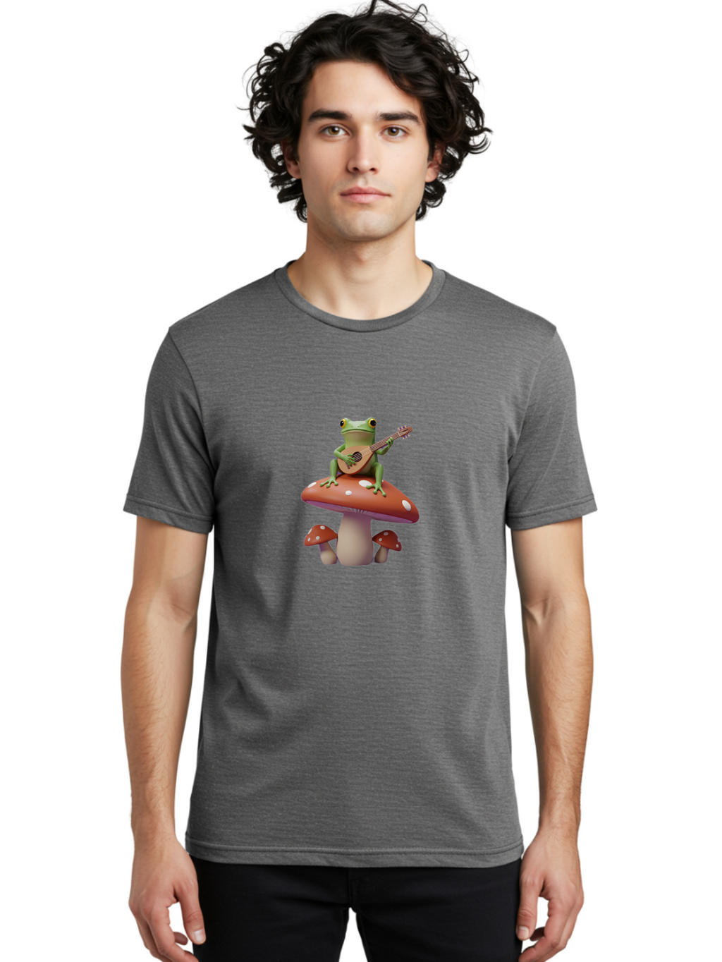 Frog-Playing-Guitar-1 Men'S Graphic Tee, 100% Cotton, Comfortable Casual Summer Wear, Machine Washable, Vintage Camera, Old Camera, Antique Camera, Black Camera, Classic Photography, Photography Equipment, Nostalgic Device, Film Camera, Bak637