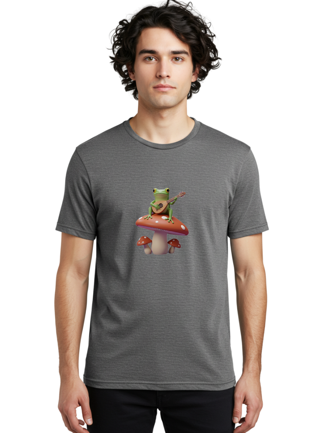 Frog-Playing-Guitar-1 Men'S Graphic Tee, 100% Cotton, Comfortable Casual Summer Wear, Machine Washable, Vintage Camera, Old Camera, Antique Camera, Black Camera, Classic Photography, Photography Equipment, Nostalgic Device, Film Camera, Bak637