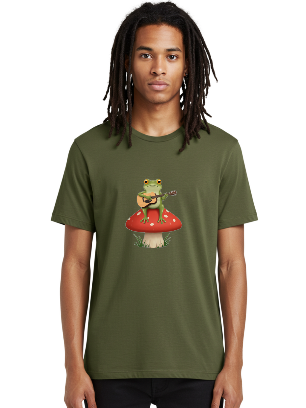 Frog-Playing-Guitar Men'S Graphic Tee, 100% Cotton, Comfortable Casual Summer Wear, Machine Washable, Vintage Camera, Old Camera, Antique Camera, Black Camera, Classic Photography, Photography Equipment, Nostalgic Device, Film Camera, Bak639