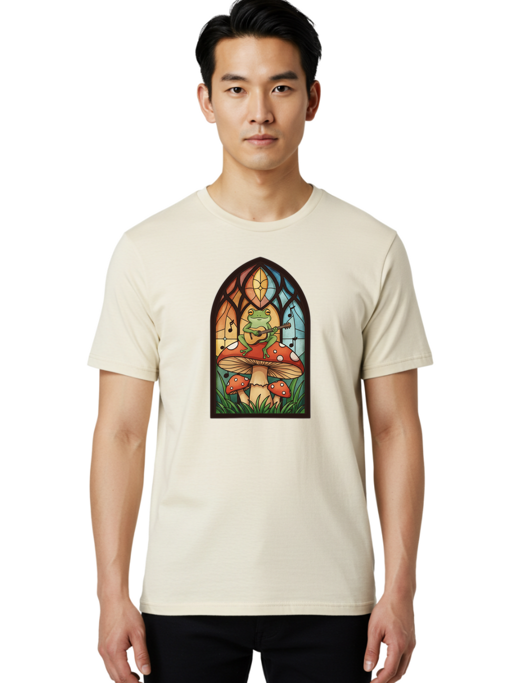 Frog-Playing-Ukulele-1 Men'S Graphic Tee, 100% Cotton, Comfortable Casual Summer Wear, Machine Washable, Vintage Camera, Old Camera, Antique Camera, Black Camera, Classic Photography, Photography Equipment, Nostalgic Device, Film Camera, Bak640