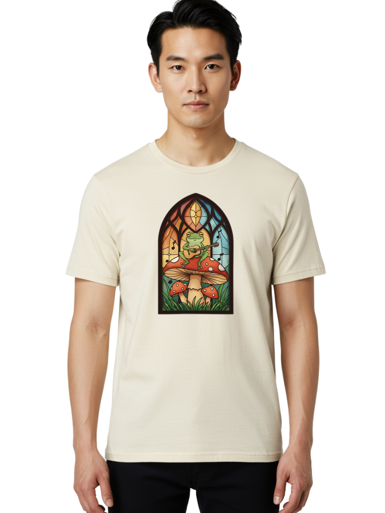 Frog-Playing-Ukulele-1 Men'S Graphic Tee, 100% Cotton, Comfortable Casual Summer Wear, Machine Washable, Vintage Camera, Old Camera, Antique Camera, Black Camera, Classic Photography, Photography Equipment, Nostalgic Device, Film Camera, Bak640