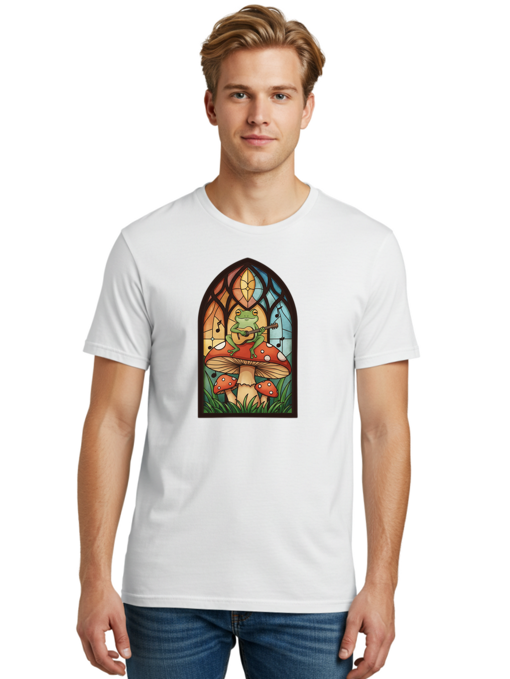 Frog-Playing-Ukulele-1 Men'S Graphic Tee, 100% Cotton, Comfortable Casual Summer Wear, Machine Washable, Vintage Camera, Old Camera, Antique Camera, Black Camera, Classic Photography, Photography Equipment, Nostalgic Device, Film Camera, Bak640
