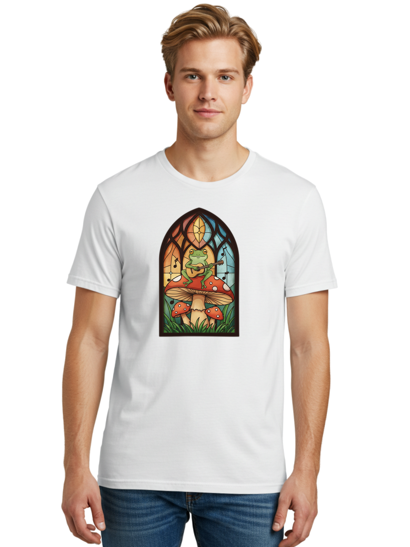 Frog-Playing-Ukulele-1 Men'S Graphic Tee, 100% Cotton, Comfortable Casual Summer Wear, Machine Washable, Vintage Camera, Old Camera, Antique Camera, Black Camera, Classic Photography, Photography Equipment, Nostalgic Device, Film Camera, Bak640