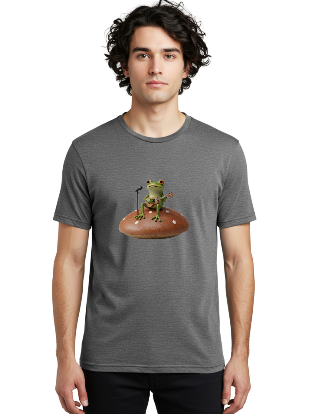 Frog-Playing-Ukulele Men'S Graphic Tee, 100% Cotton, Comfortable Casual Summer Wear, Machine Washable, Vintage Camera, Old Camera, Antique Camera, Black Camera, Classic Photography, Photography Equipment, Nostalgic Device, Film Camera, Bak641