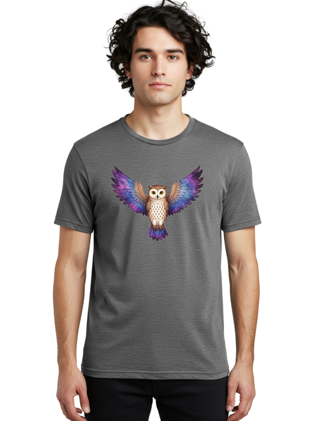 Galaxy-Owl-1 Men'S Graphic Tee, 100% Cotton, Comfortable Casual Summer Wear, Machine Washable, Vintage Camera, Old Camera, Antique Camera, Black Camera, Classic Photography, Photography Equipment, Nostalgic Device, Film Camera, Camera Art Bak653