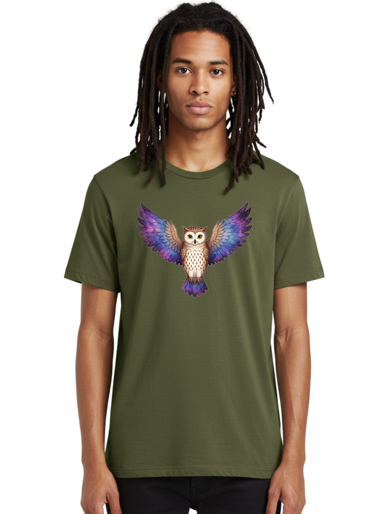 Galaxy-Owl-1 Men'S Graphic Tee, 100% Cotton, Comfortable Casual Summer Wear, Machine Washable, Vintage Camera, Old Camera, Antique Camera, Black Camera, Classic Photography, Photography Equipment, Nostalgic Device, Film Camera, Camera Art Bak653