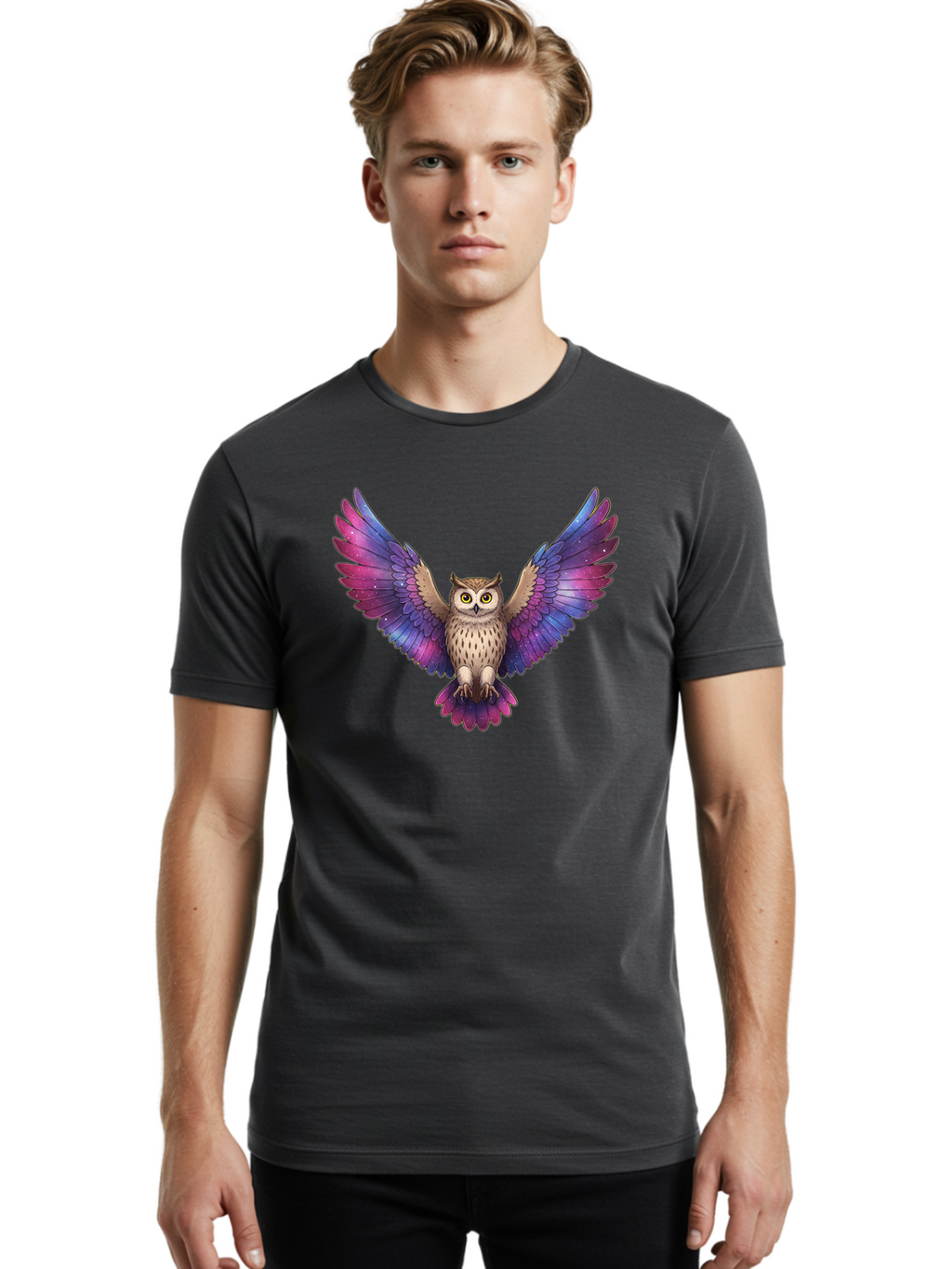Galaxy-Owl Men'S Graphic Tee, 100% Cotton, Comfortable Casual Summer Wear, Machine Washable, Vintage Camera, Old Camera, Antique Camera, Black Camera, Classic Photography, Photography Equipment, Nostalgic Device, Film Camera, Camera Art Bak654
