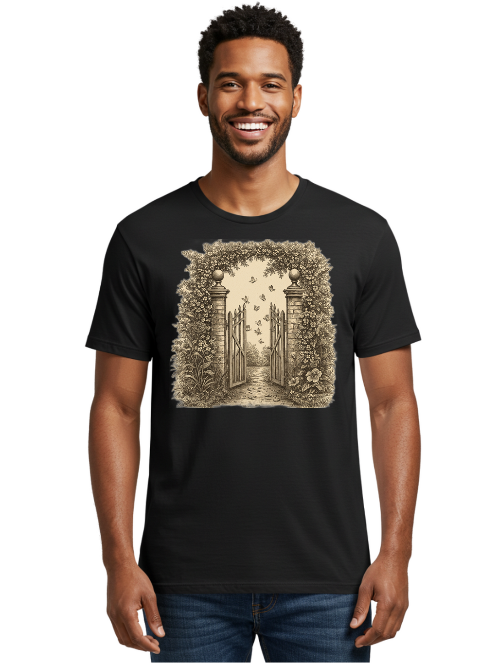 Garden-Gate Men'S Graphic Tee, 100% Cotton, Comfortable Casual Summer Wear, Machine Washable, Vintage Camera, Old Camera, Antique Camera, Black Camera, Classic Photography, Photography Equipment, Nostalgic Device, Film Camera, Camera Art Bak657