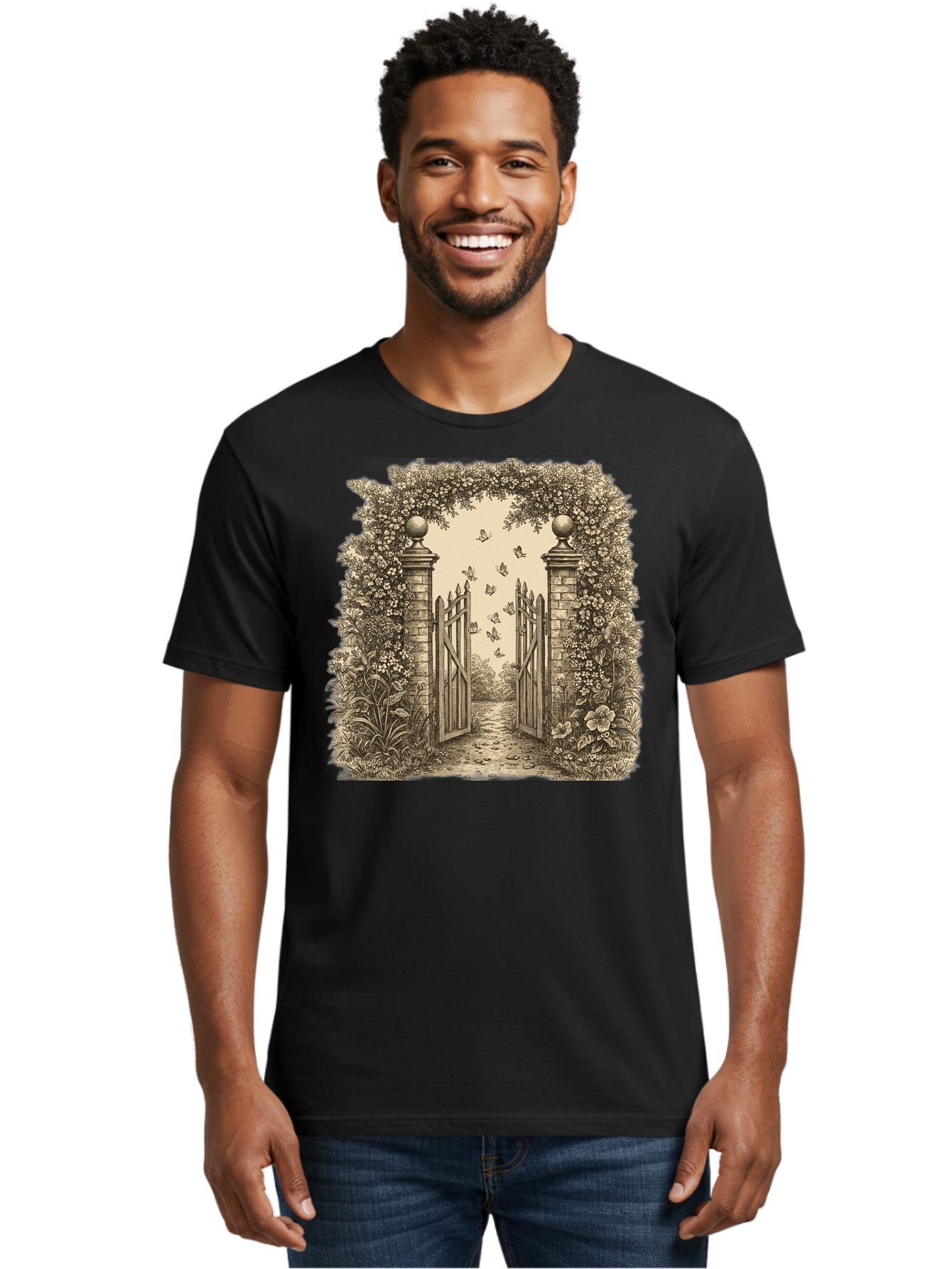 Garden-Gate Men'S Graphic Tee, 100% Cotton, Comfortable Casual Summer Wear, Machine Washable, Vintage Camera, Old Camera, Antique Camera, Black Camera, Classic Photography, Photography Equipment, Nostalgic Device, Film Camera, Camera Art Bak657