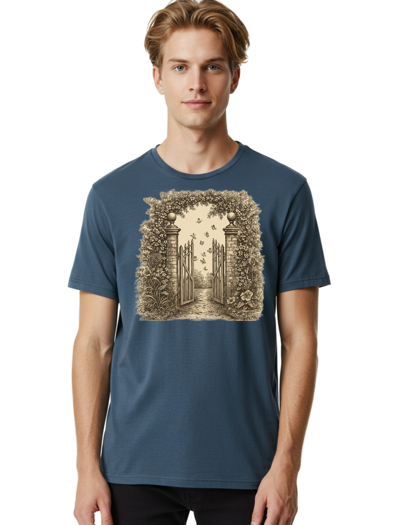 Garden-Gate Men'S Graphic Tee, 100% Cotton, Comfortable Casual Summer Wear, Machine Washable, Vintage Camera, Old Camera, Antique Camera, Black Camera, Classic Photography, Photography Equipment, Nostalgic Device, Film Camera, Camera Art Bak657