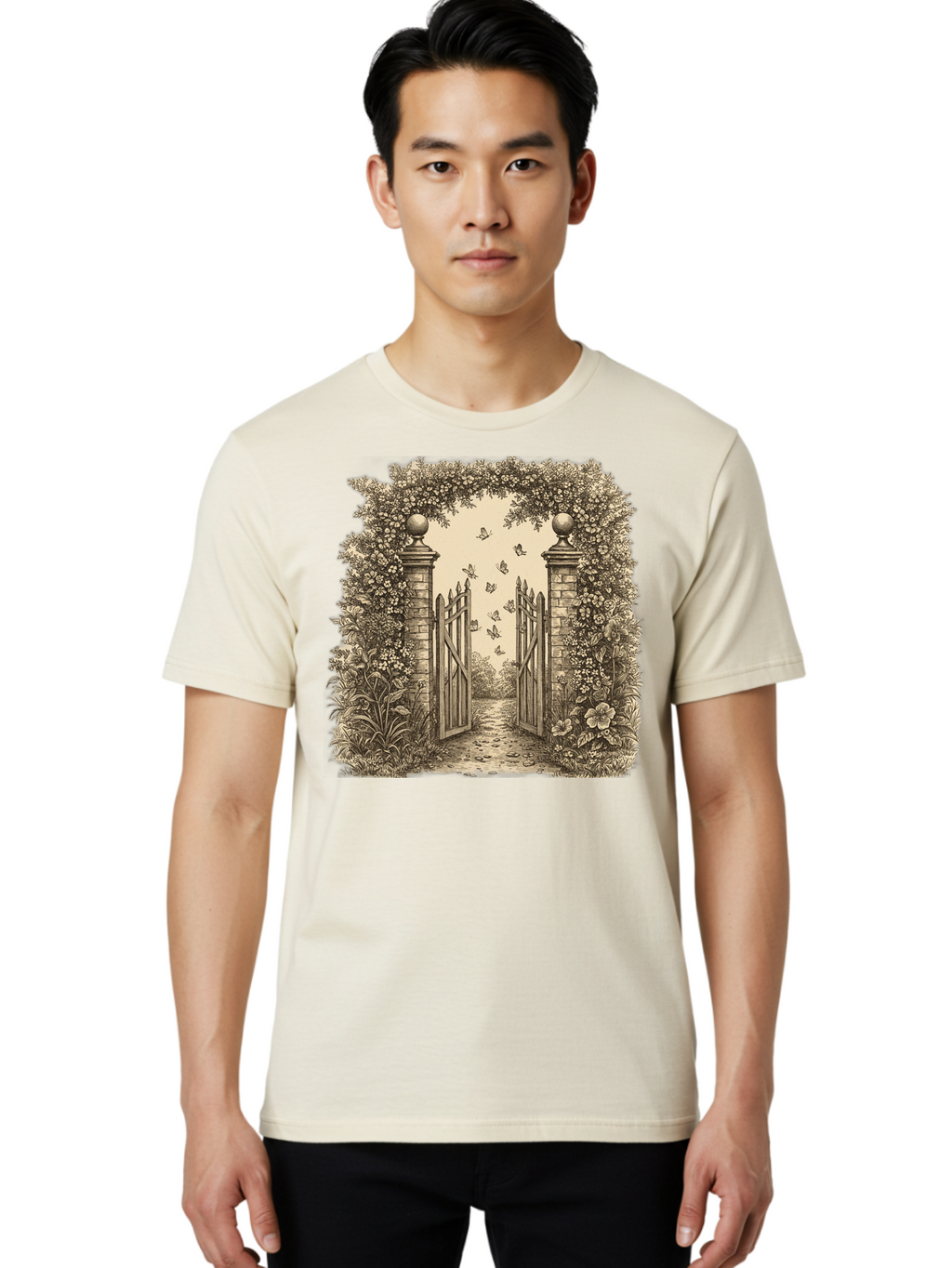 Garden-Gate Men'S Graphic Tee, 100% Cotton, Comfortable Casual Summer Wear, Machine Washable, Vintage Camera, Old Camera, Antique Camera, Black Camera, Classic Photography, Photography Equipment, Nostalgic Device, Film Camera, Camera Art Bak657