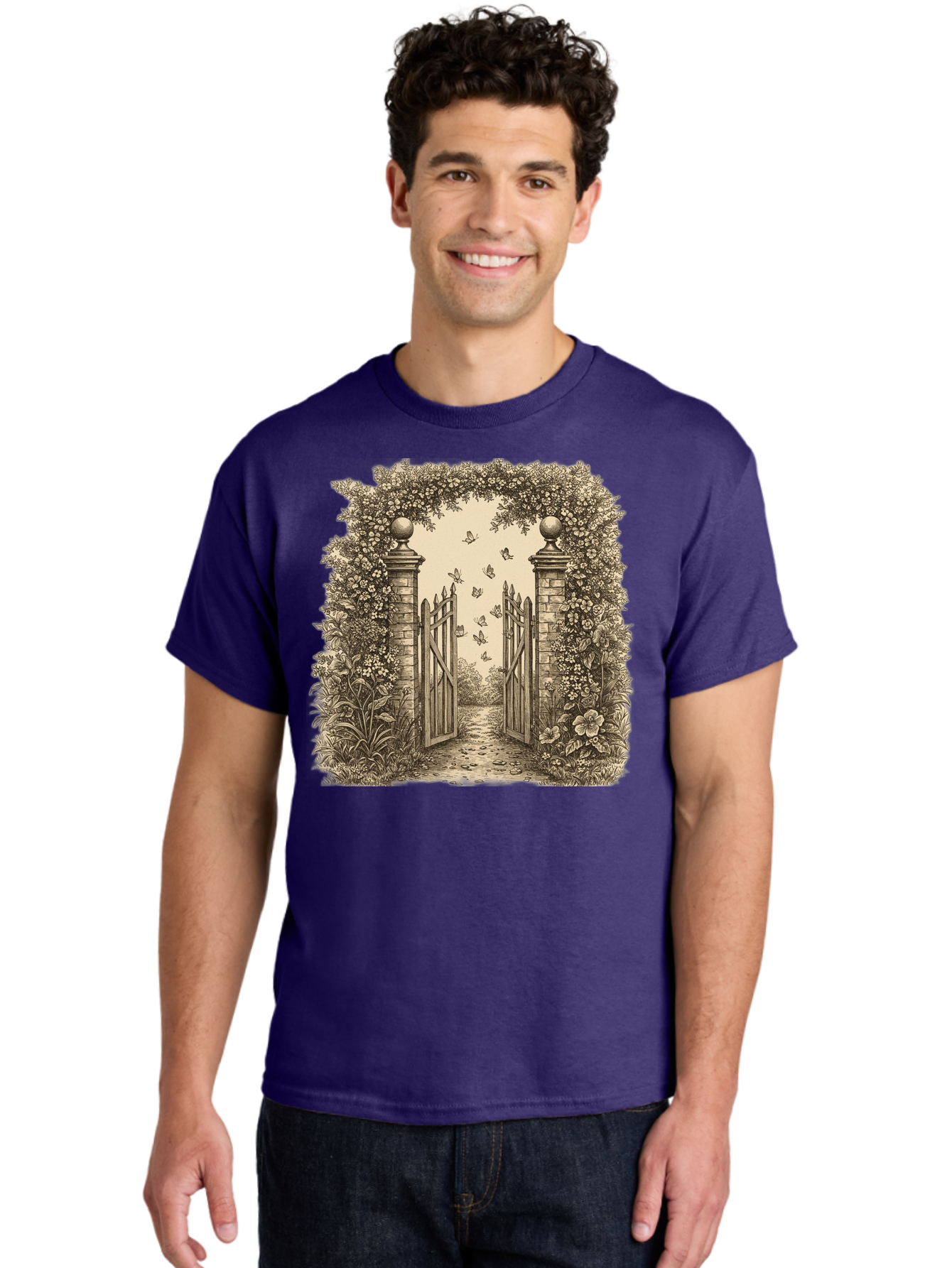 Garden-Gate Men'S Graphic Tee, 100% Cotton, Comfortable Casual Summer Wear, Machine Washable, Vintage Camera, Old Camera, Antique Camera, Black Camera, Classic Photography, Photography Equipment, Nostalgic Device, Film Camera, Camera Art Bak657
