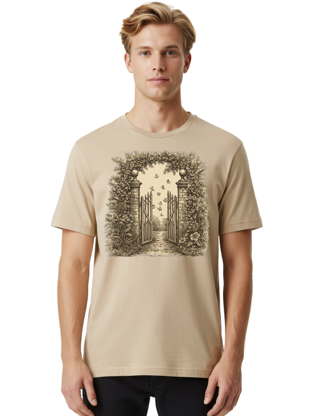 Garden-Gate Men'S Graphic Tee, 100% Cotton, Comfortable Casual Summer Wear, Machine Washable, Vintage Camera, Old Camera, Antique Camera, Black Camera, Classic Photography, Photography Equipment, Nostalgic Device, Film Camera, Camera Art Bak657