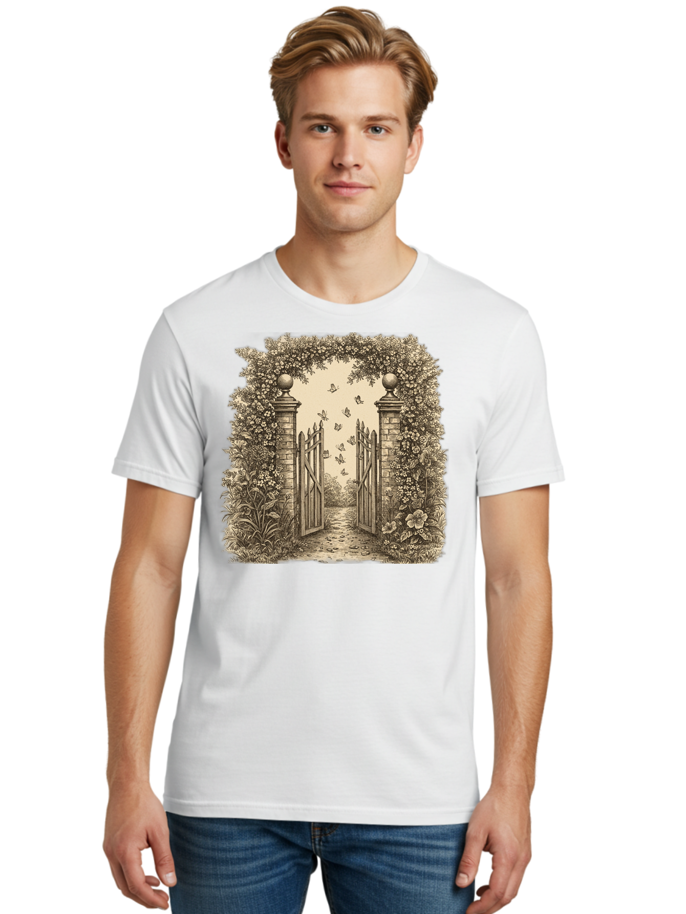 Garden-Gate Men'S Graphic Tee, 100% Cotton, Comfortable Casual Summer Wear, Machine Washable, Vintage Camera, Old Camera, Antique Camera, Black Camera, Classic Photography, Photography Equipment, Nostalgic Device, Film Camera, Camera Art Bak657