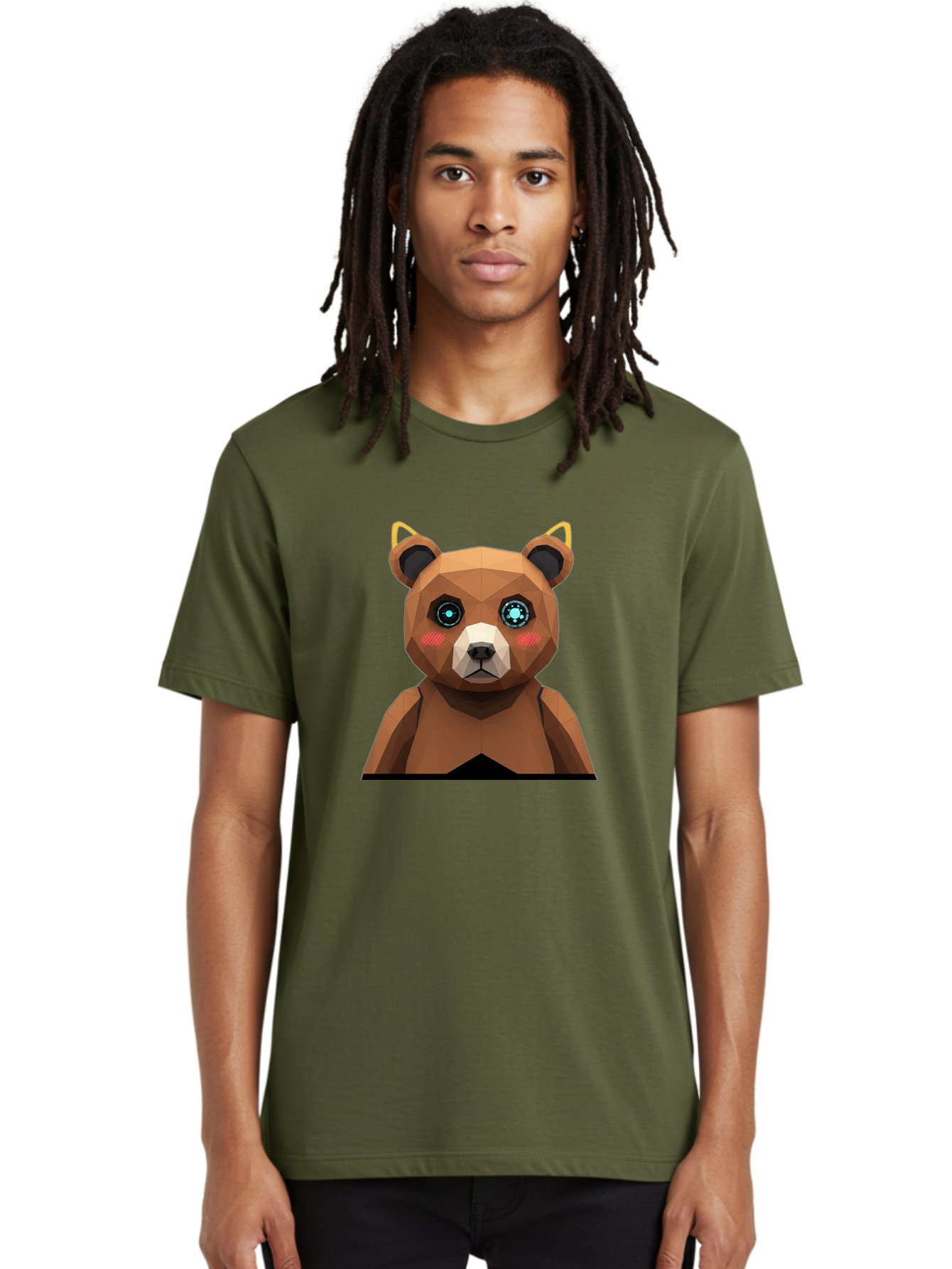 Geometric-Bear Men'S Graphic Tee, 100% Cotton, Comfortable Casual Summer Wear, Machine Washable, Vintage Camera, Old Camera, Antique Camera, Black Camera, Classic Photography, Photography Equipment, Nostalgic Device, Film Camera, Camera Art Bak658