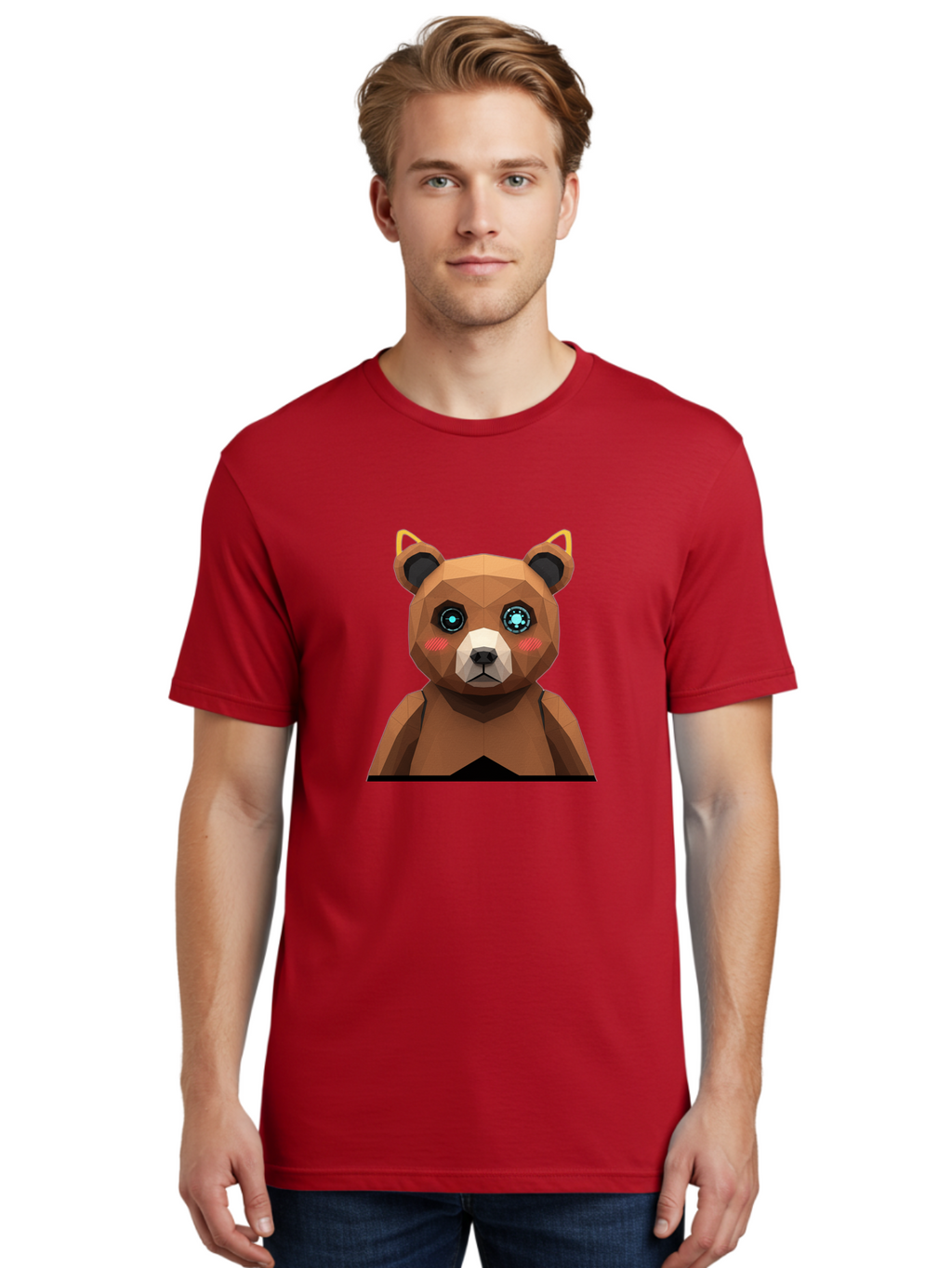 Geometric-Bear Men'S Graphic Tee, 100% Cotton, Comfortable Casual Summer Wear, Machine Washable, Vintage Camera, Old Camera, Antique Camera, Black Camera, Classic Photography, Photography Equipment, Nostalgic Device, Film Camera, Camera Art Bak658