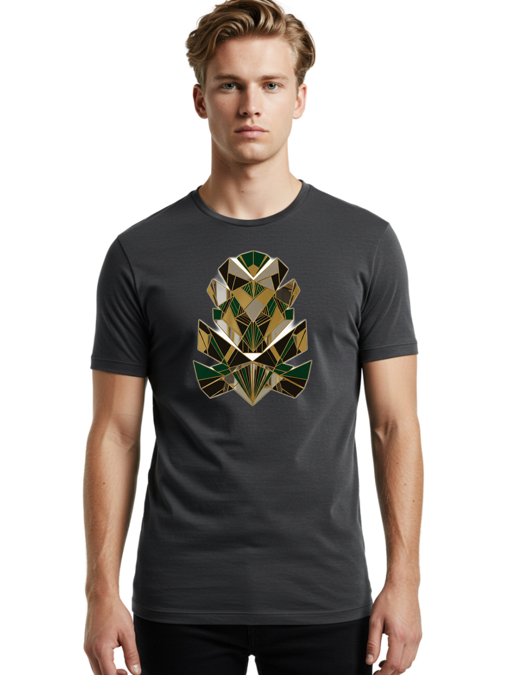 Geometric-Pinecone Men'S Graphic Tee, 100% Cotton, Comfortable Casual Summer Wear, Machine Washable, Vintage Camera, Old Camera, Antique Camera, Black Camera, Classic Photography, Photography Equipment, Nostalgic Device, Film Camera, Bak659