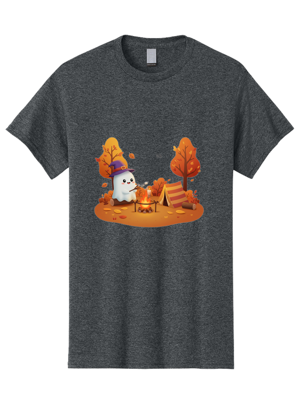 Ghost-Camping-1 Men'S Graphic Tee, 100% Cotton, Comfortable Casual Summer Wear, Machine Washable, Vintage Camera, Old Camera, Antique Camera, Black Camera, Classic Photography, Photography Equipment, Nostalgic Device, Film Camera, Camera Art Bak660