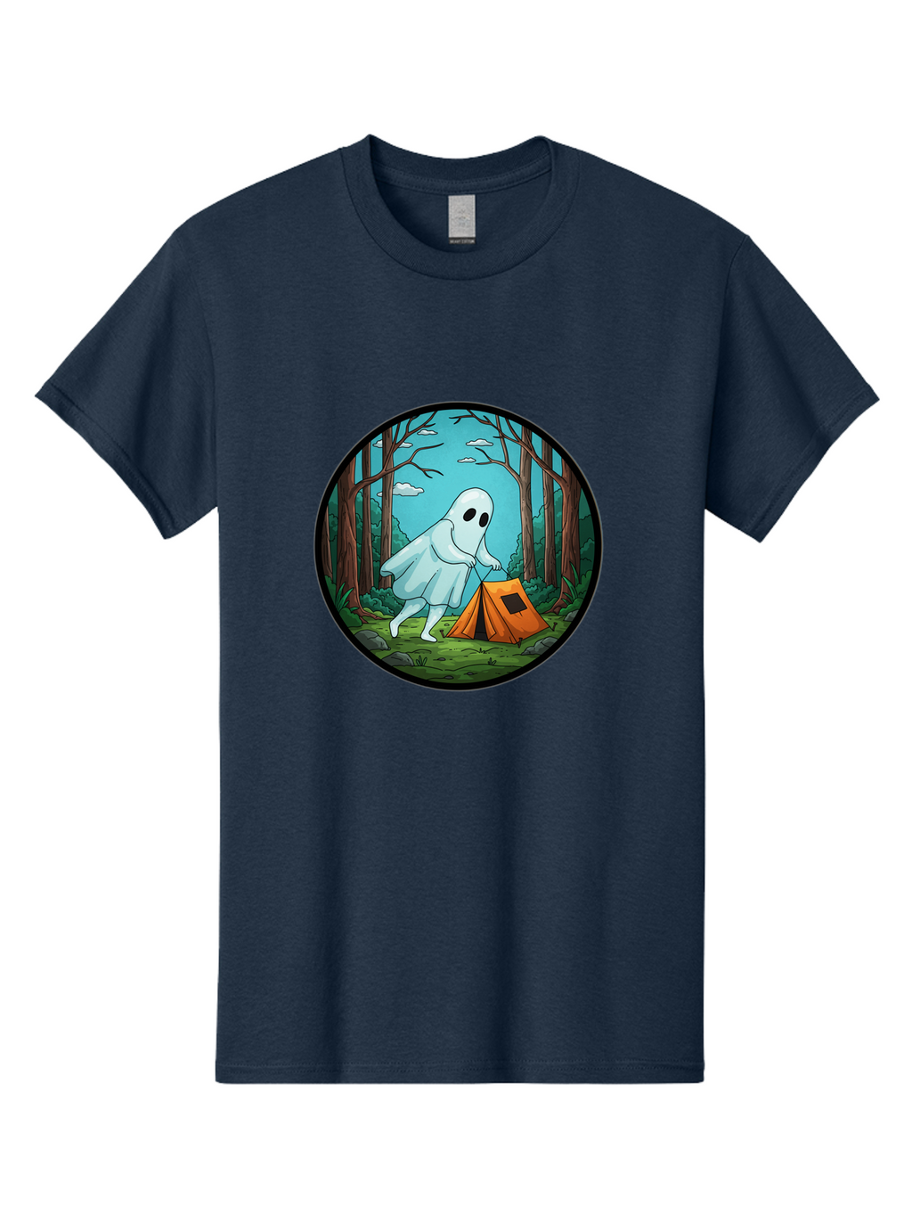 Ghost-Camping-2 Men'S Graphic Tee, 100% Cotton, Comfortable Casual Summer Wear, Machine Washable, Vintage Camera, Old Camera, Antique Camera, Black Camera, Classic Photography, Photography Equipment, Nostalgic Device, Film Camera, Camera Art Bak661