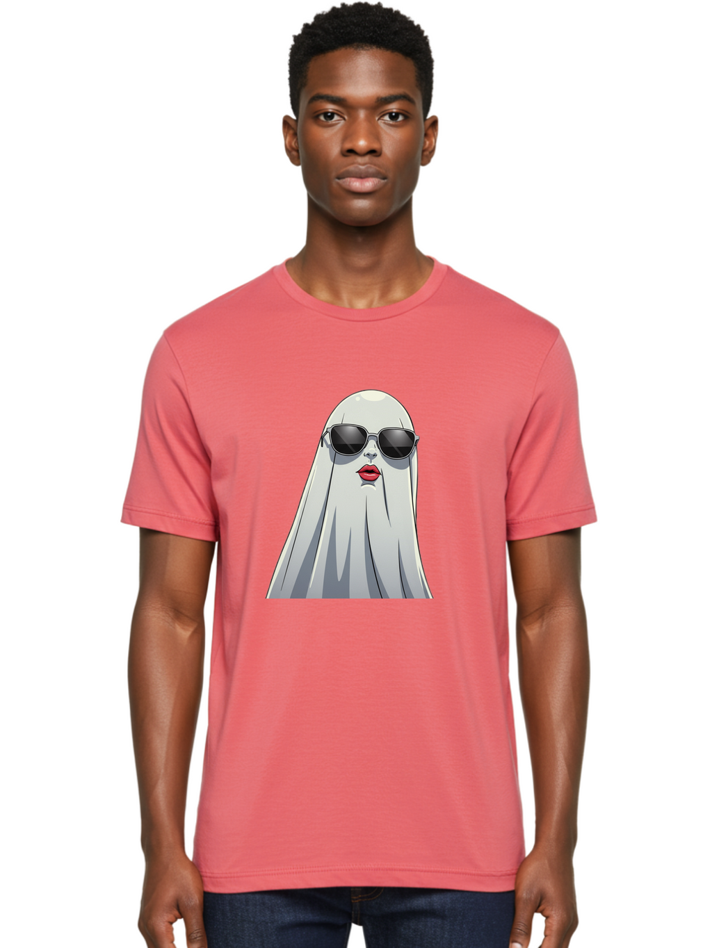 Ghost-In-Sunglasses Men'S Graphic Tee, 100% Cotton, Comfortable Casual Summer Wear, Machine Washable, Vintage Camera, Old Camera, Antique Camera, Black Camera, Classic Photography, Photography Equipment, Nostalgic Device, Film Camera, Bak667
