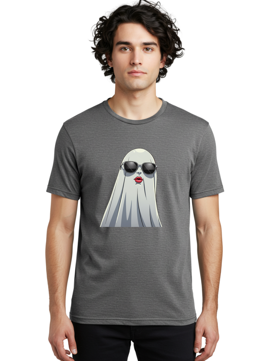Ghost-In-Sunglasses Men'S Graphic Tee, 100% Cotton, Comfortable Casual Summer Wear, Machine Washable, Vintage Camera, Old Camera, Antique Camera, Black Camera, Classic Photography, Photography Equipment, Nostalgic Device, Film Camera, Bak667