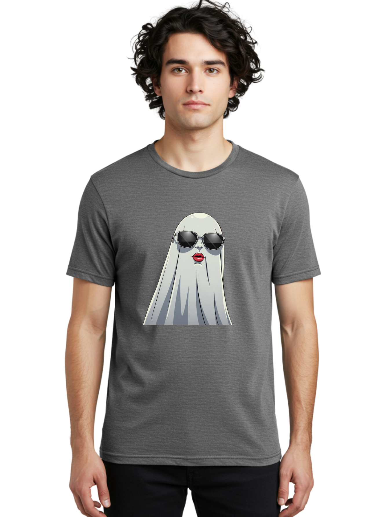 Ghost-In-Sunglasses Men'S Graphic Tee, 100% Cotton, Comfortable Casual Summer Wear, Machine Washable, Vintage Camera, Old Camera, Antique Camera, Black Camera, Classic Photography, Photography Equipment, Nostalgic Device, Film Camera, Bak667