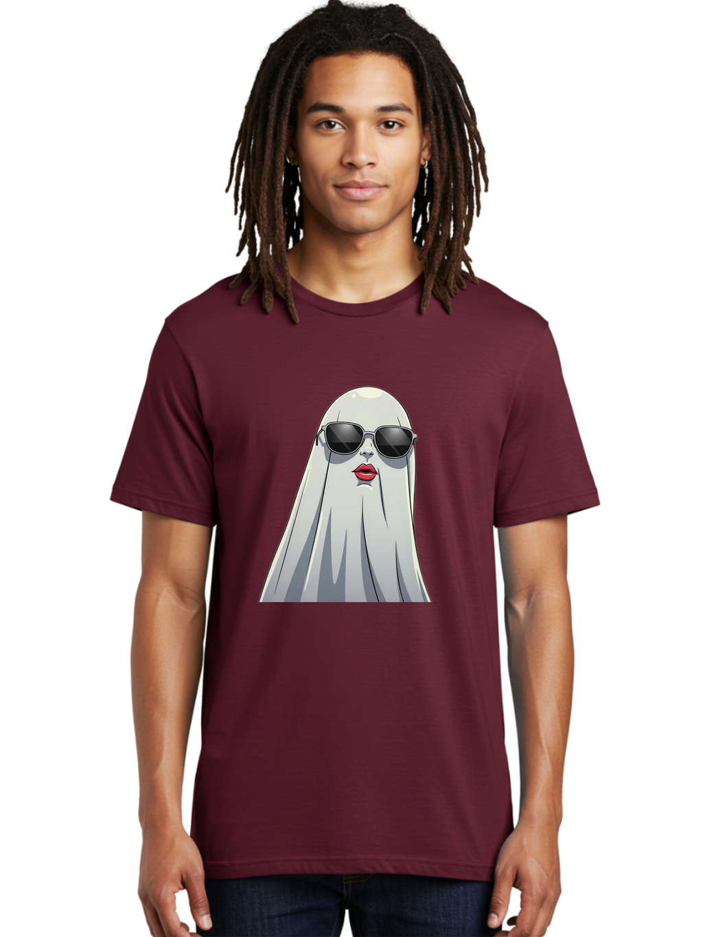 Ghost-In-Sunglasses Men'S Graphic Tee, 100% Cotton, Comfortable Casual Summer Wear, Machine Washable, Vintage Camera, Old Camera, Antique Camera, Black Camera, Classic Photography, Photography Equipment, Nostalgic Device, Film Camera, Bak667