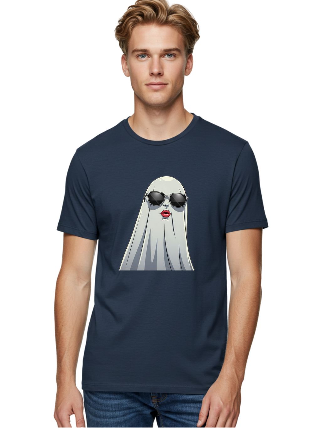 Ghost-In-Sunglasses Men'S Graphic Tee, 100% Cotton, Comfortable Casual Summer Wear, Machine Washable, Vintage Camera, Old Camera, Antique Camera, Black Camera, Classic Photography, Photography Equipment, Nostalgic Device, Film Camera, Bak667
