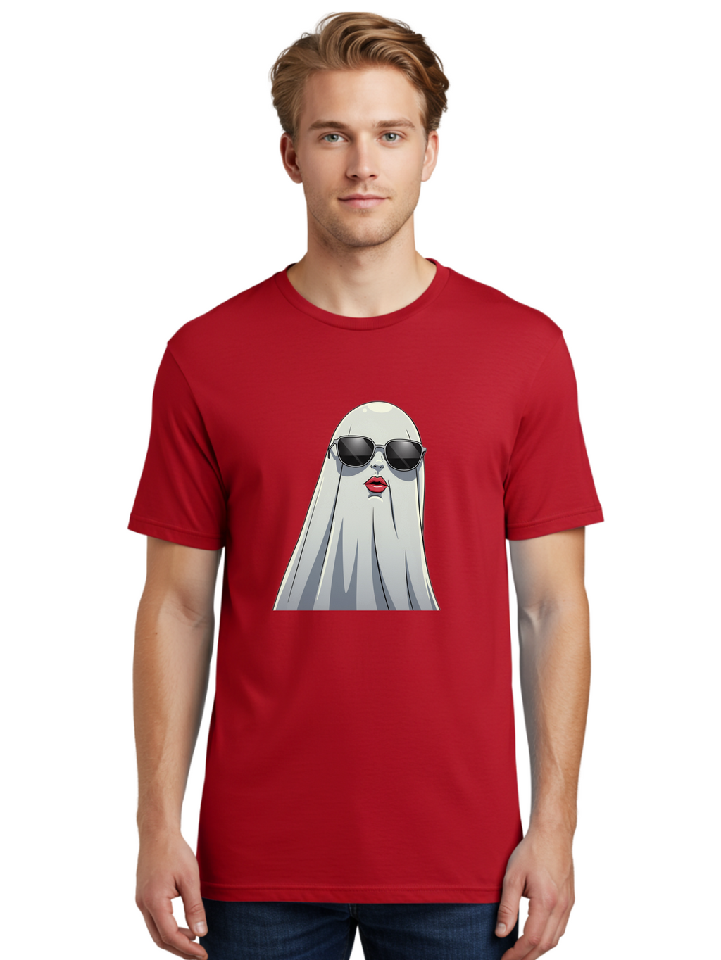 Ghost-In-Sunglasses Men'S Graphic Tee, 100% Cotton, Comfortable Casual Summer Wear, Machine Washable, Vintage Camera, Old Camera, Antique Camera, Black Camera, Classic Photography, Photography Equipment, Nostalgic Device, Film Camera, Bak667