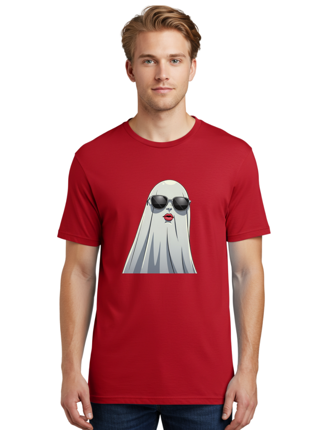 Ghost-In-Sunglasses Men'S Graphic Tee, 100% Cotton, Comfortable Casual Summer Wear, Machine Washable, Vintage Camera, Old Camera, Antique Camera, Black Camera, Classic Photography, Photography Equipment, Nostalgic Device, Film Camera, Bak667