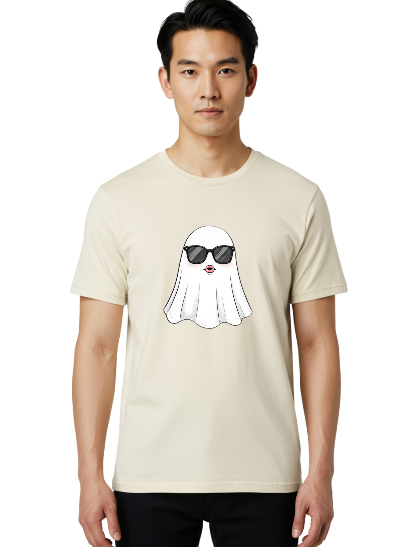 Ghost-Sunglasses-2 Men'S Graphic Tee, 100% Cotton, Comfortable Casual Summer Wear, Machine Washable, Vintage Camera, Old Camera, Antique Camera, Black Camera, Classic Photography, Photography Equipment, Nostalgic Device, Film Camera, Bak669
