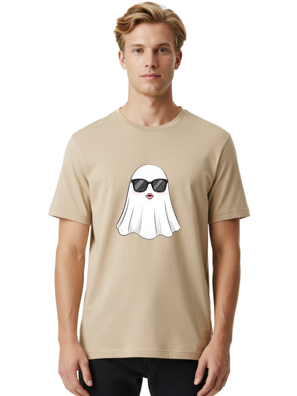 Ghost-Sunglasses-2 Men'S Graphic Tee, 100% Cotton, Comfortable Casual Summer Wear, Machine Washable, Vintage Camera, Old Camera, Antique Camera, Black Camera, Classic Photography, Photography Equipment, Nostalgic Device, Film Camera, Bak669