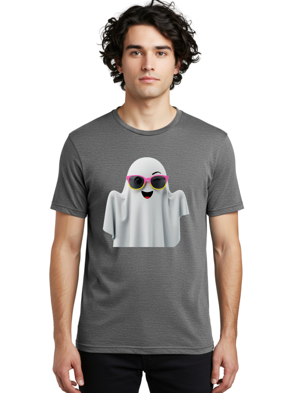 Ghost-Sunglasses Men'S Graphic Tee, 100% Cotton, Comfortable Casual Summer Wear, Machine Washable, Vintage Camera, Old Camera, Antique Camera, Black Camera, Classic Photography, Photography Equipment, Nostalgic Device, Film Camera, Camera Art Bak671